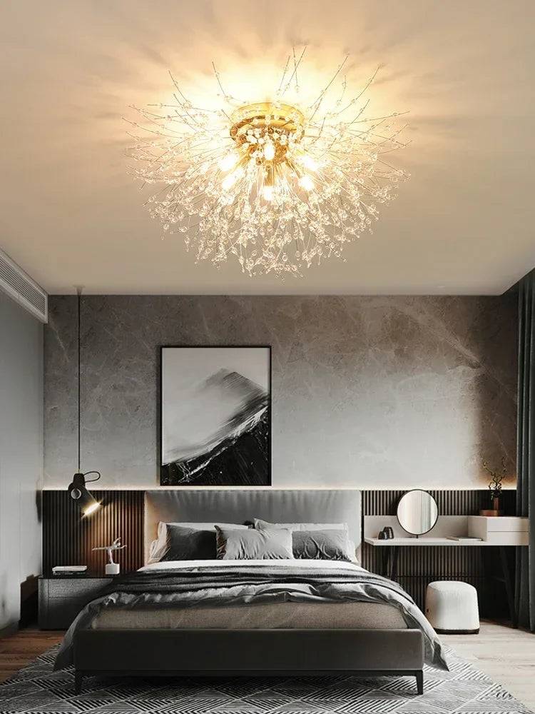 Modern Dandelion Crystal Pendant, Living Room, Dining Room, Bedroom Ceiling Light, Room Light, Fireball Decorative Light - view 4