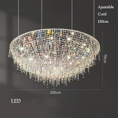 Retro Crystal Chandelier for Elegant Interior Decoration - Dimmable / Dia200cm / Blue Crystal