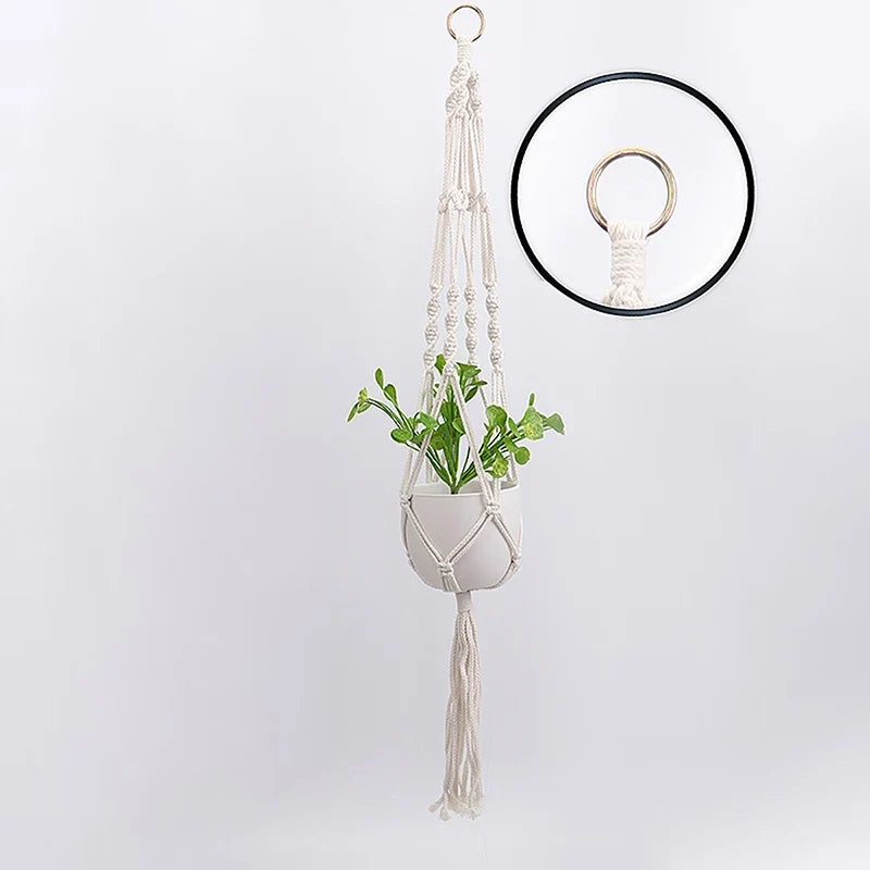 Macrame pendant light for plants and interior decoration - view 2