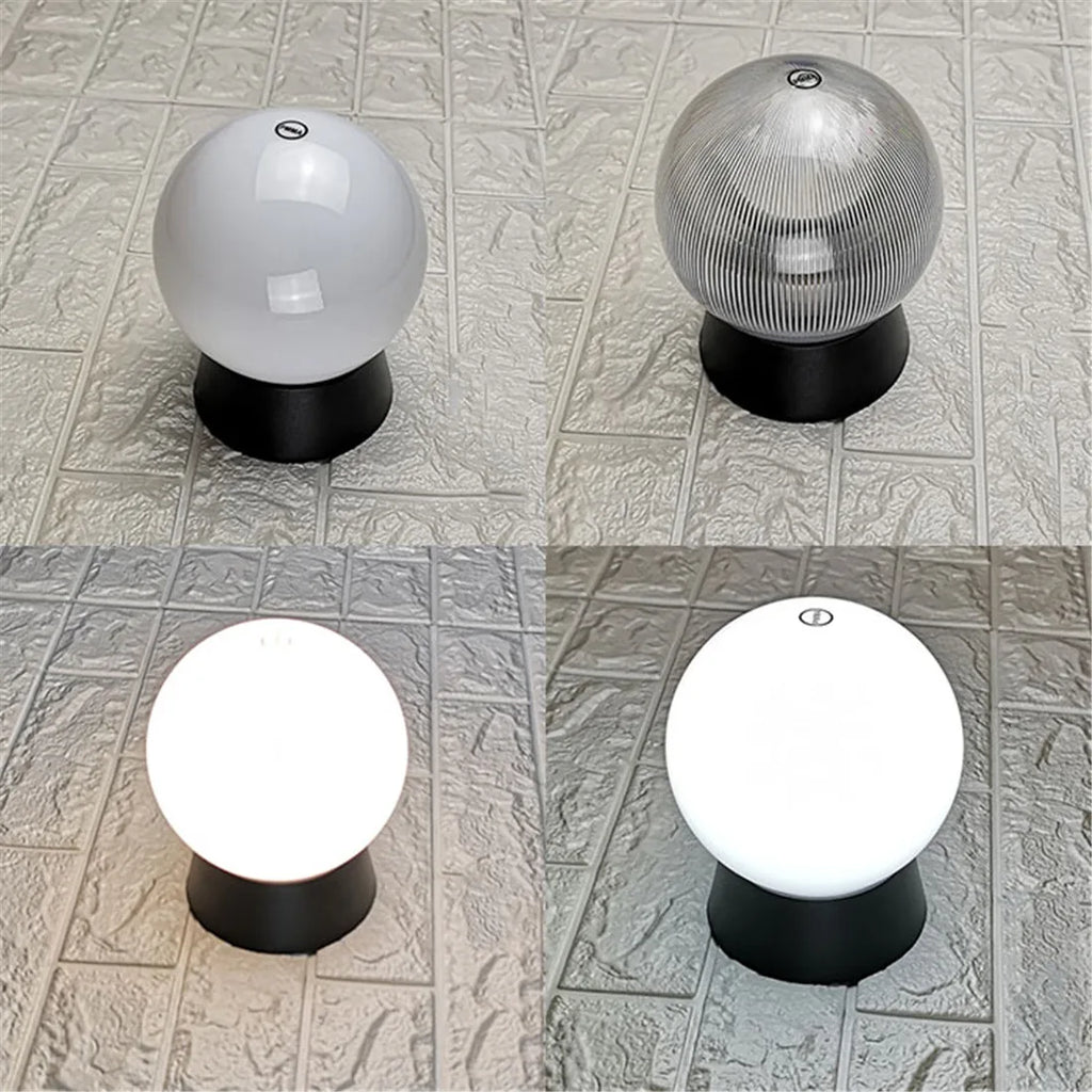 Acrylic Outdoor Globe Pedestal Lamp with Warm Glow - view 5