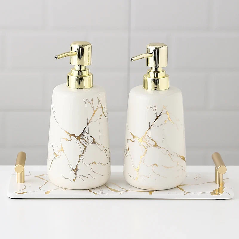 Ceramic accessories for bathroom decoration - Three Pieces White 1