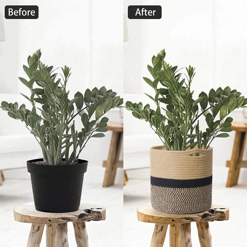 Woven cotton baskets for home storage and decoration - view 10