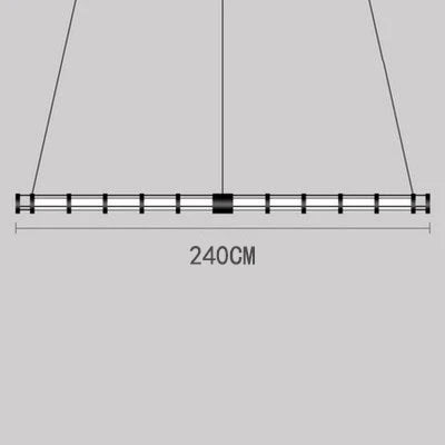Modern pvc pendant light for elegant and minimalist interior decoration - Black--240cm / Warm White
