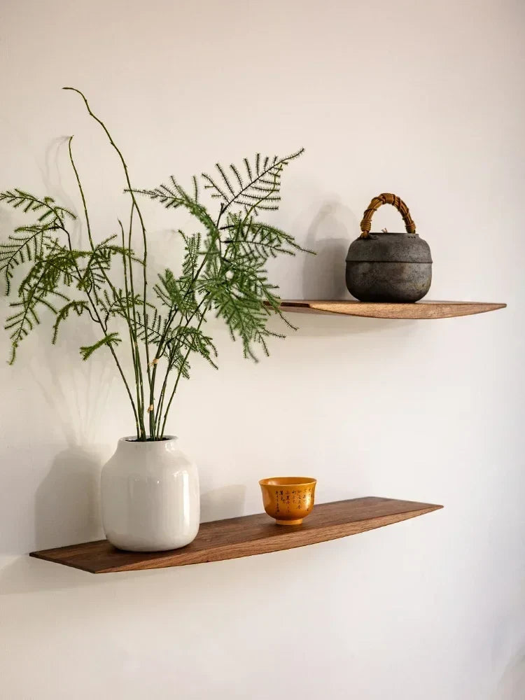 Wall shelf in solid wood minimalist modern display support - view 3