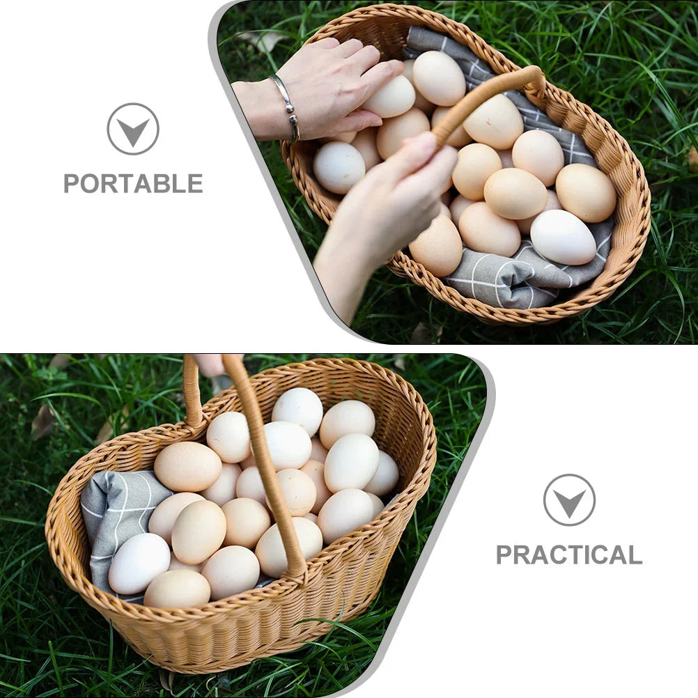 Rattan basket for picnic with practical handle - view 7