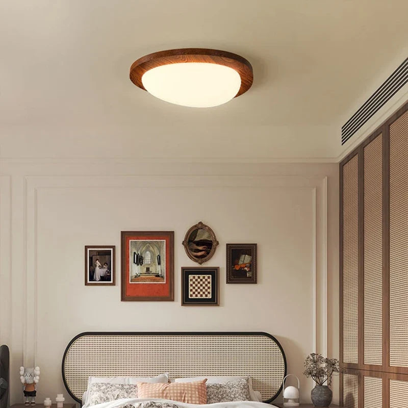 Modern wooden minimalist ceiling lamp Nordic log pattern - view 3