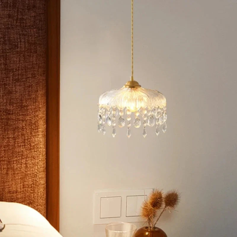 Vintage chandelier in crystal led elegant floral design