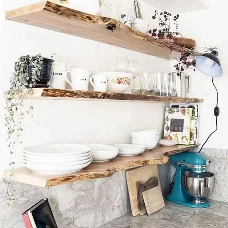 Floating wooden shelf for decoration and interior organization - view 4