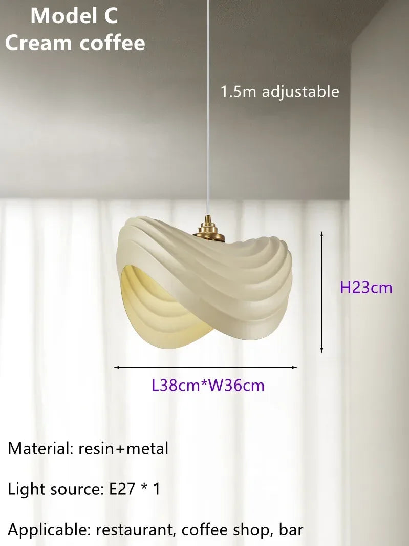 Modern Nordic design art pendant light for interior decoration - Coffee C-Cream / Natural Light
