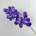 Set of 2 artificial vanda orchids for interior decoration - Purple blue