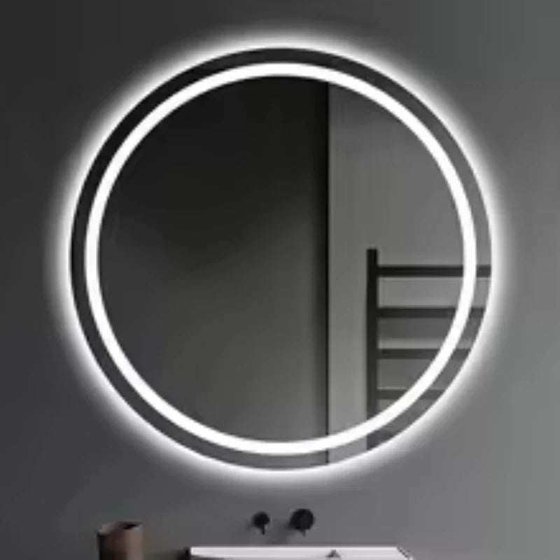 Smart LED Bathroom Mirror, Round Mirror Surface, Wall Mounted Makeup Mirror, Touch  Adjust Brightness, Safer Gift Box Packaging - 40x40cm No touch