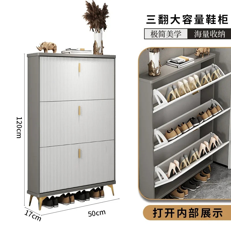 Modern multilayer shoe cabinet for optimal storage - 50x17x120cm