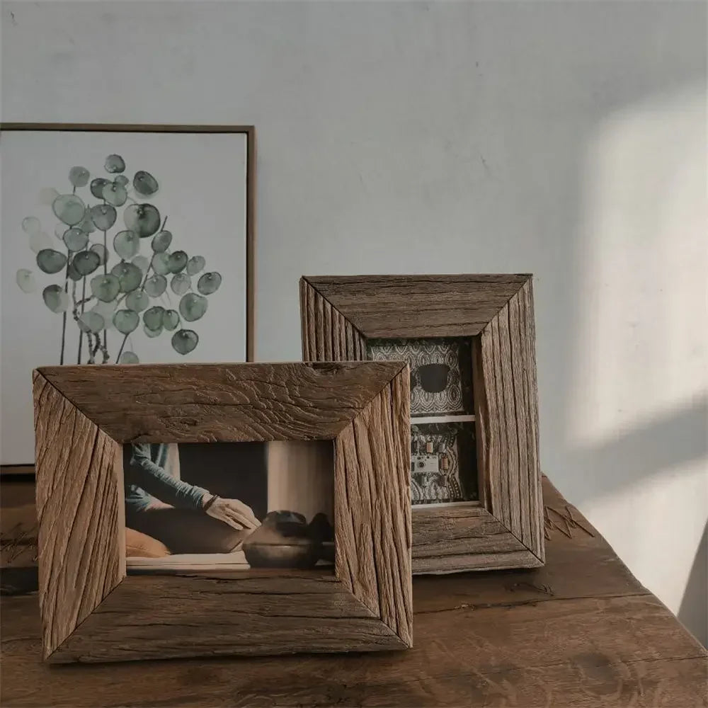 Photo frame in solid wood vintage style patinated - view 3