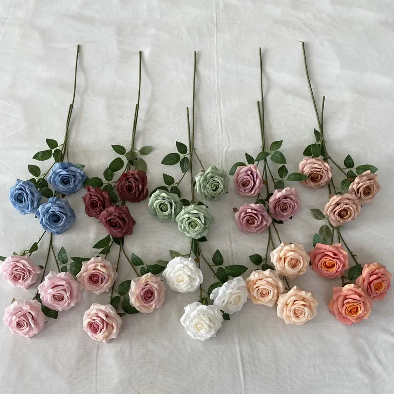 Artificial flowers in decorative pink velvet for indoor use - view 5