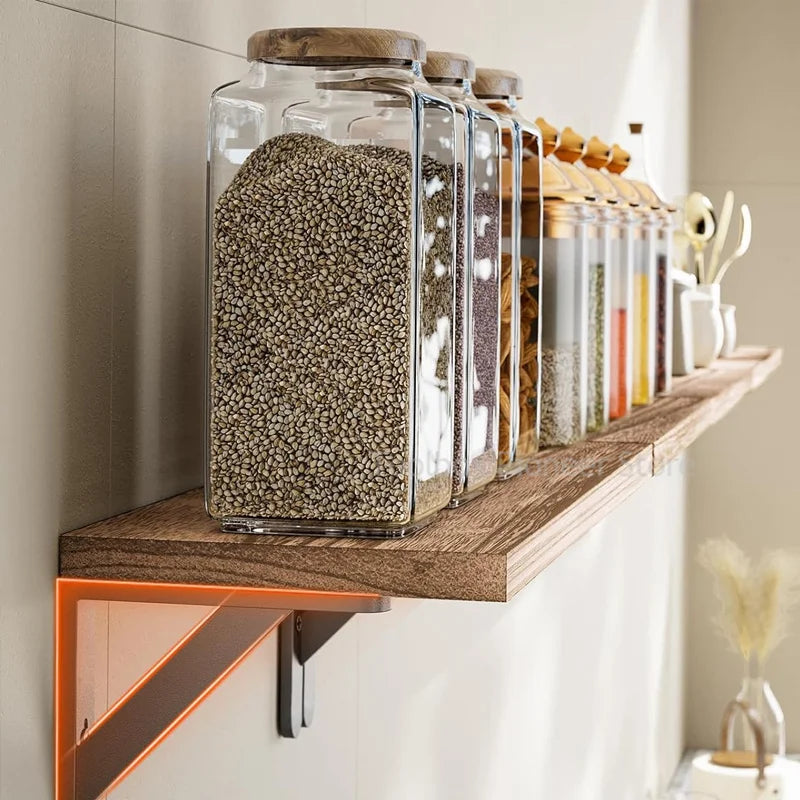 Wall shelves in solid wood simple design for hanging storage - view 5