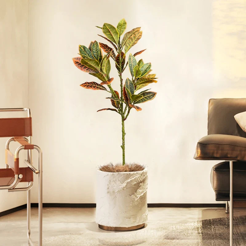 Large tropical artificial rubber tree for outdoor interior decoration - view 4