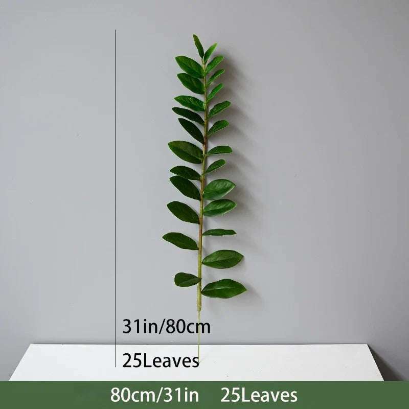 Artificial plants tropical silver tree decorative plastic realistic - 31 inches 25 Leaves / No Pot