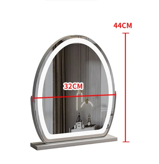 Lighted courtesy mirror with touch sensor and dimmable lighting - Silver (32x44cm)