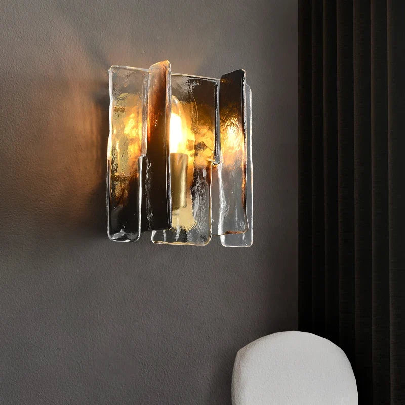 All Copper Living Room wall sconce, Modern Luxury Tv Wall Designer Glass Pendant Lamp Minimalist Nordic Bedroom bedside lamp - view 3