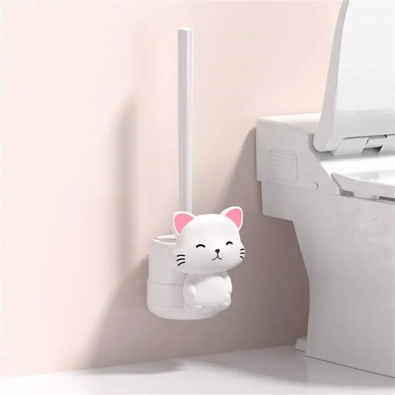 Toilet brush for cleaning squat pit - White