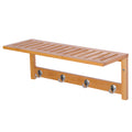 HOMCOM Wall hanger bamboo 4 hooks rack Wall towel rack 50x16x17,5cm - view 7
