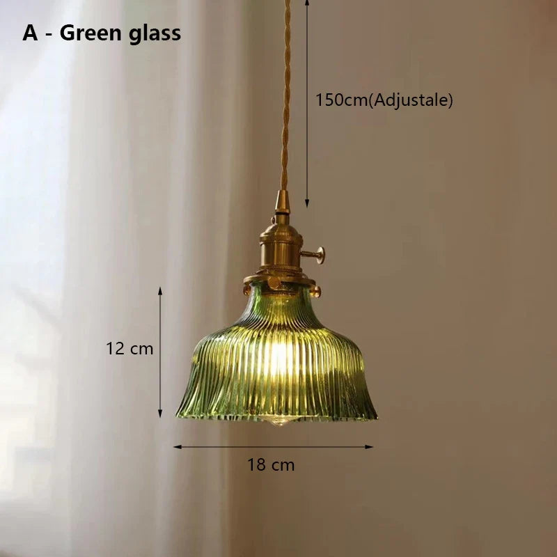 Nordic glass chandelier for modern interior decoration - A - Green Glass / Bulb Not Included