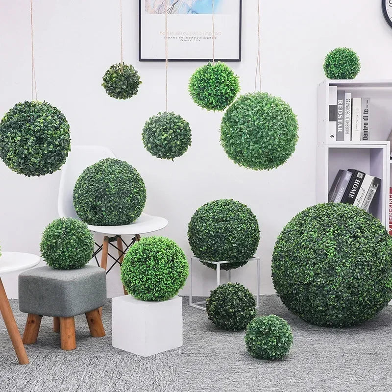 Artificial Magnolia Grass Topiary Ball for Garden Decor