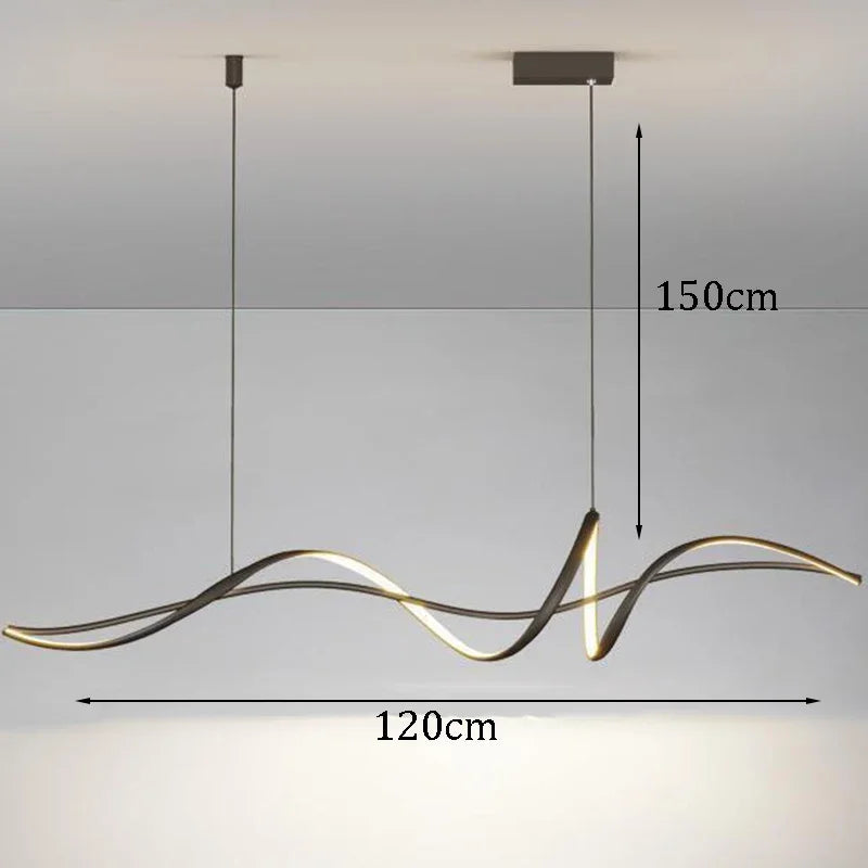 2024 Modern Home Decoration Circular LED Lights, Living Room Chandeliers, Dining Room Chandelier, Indoor Lighting - A-Black 120cm / warm light
