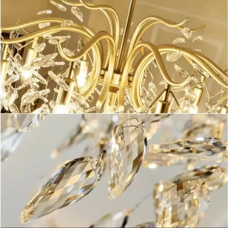 Modern crystal floral design chandelier for interior decoration - view 6