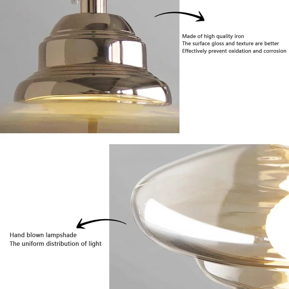 Retro pendant light in glass plated for modern decoration - view 6