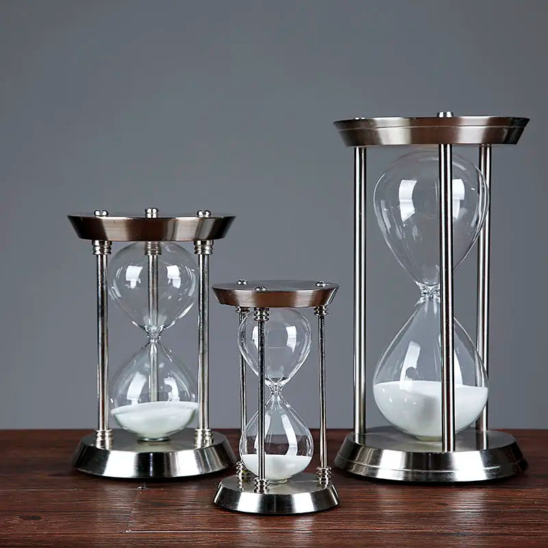 Retro metal and brass hourglass for decoration and timer - view 2
