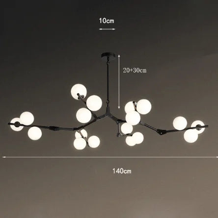 Modern pendant light interior lighting minimalist design dimmable decorative - Black Head 18 / Warm White