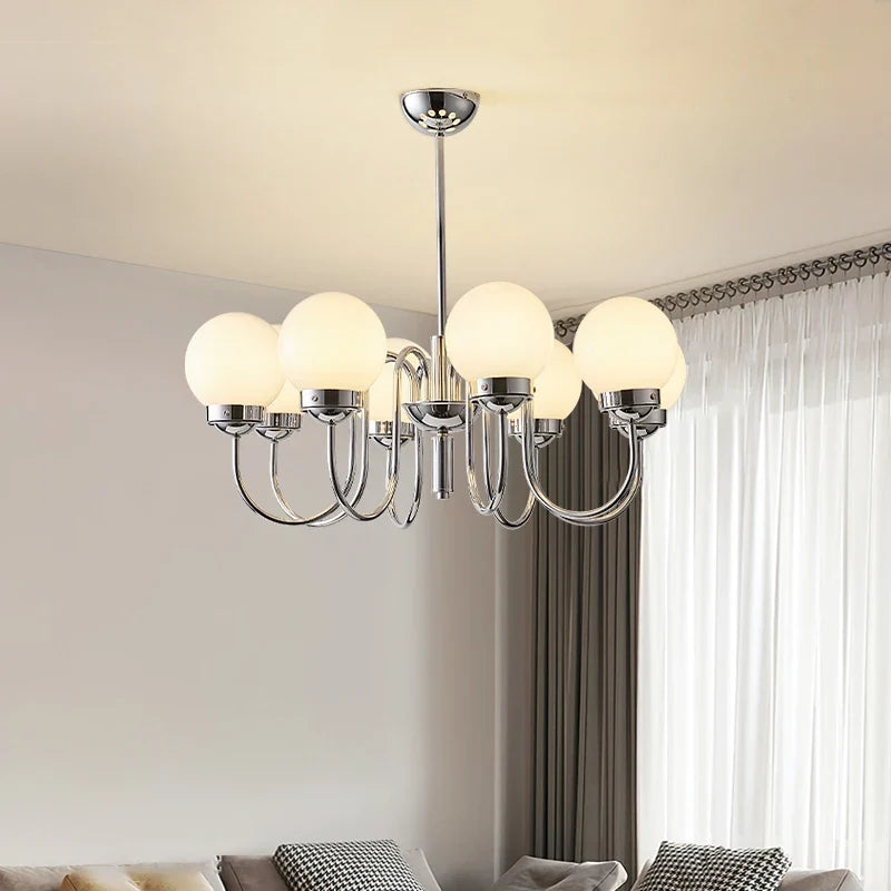 Minimalist pendant light in glass and iron for modern spaces - view 4