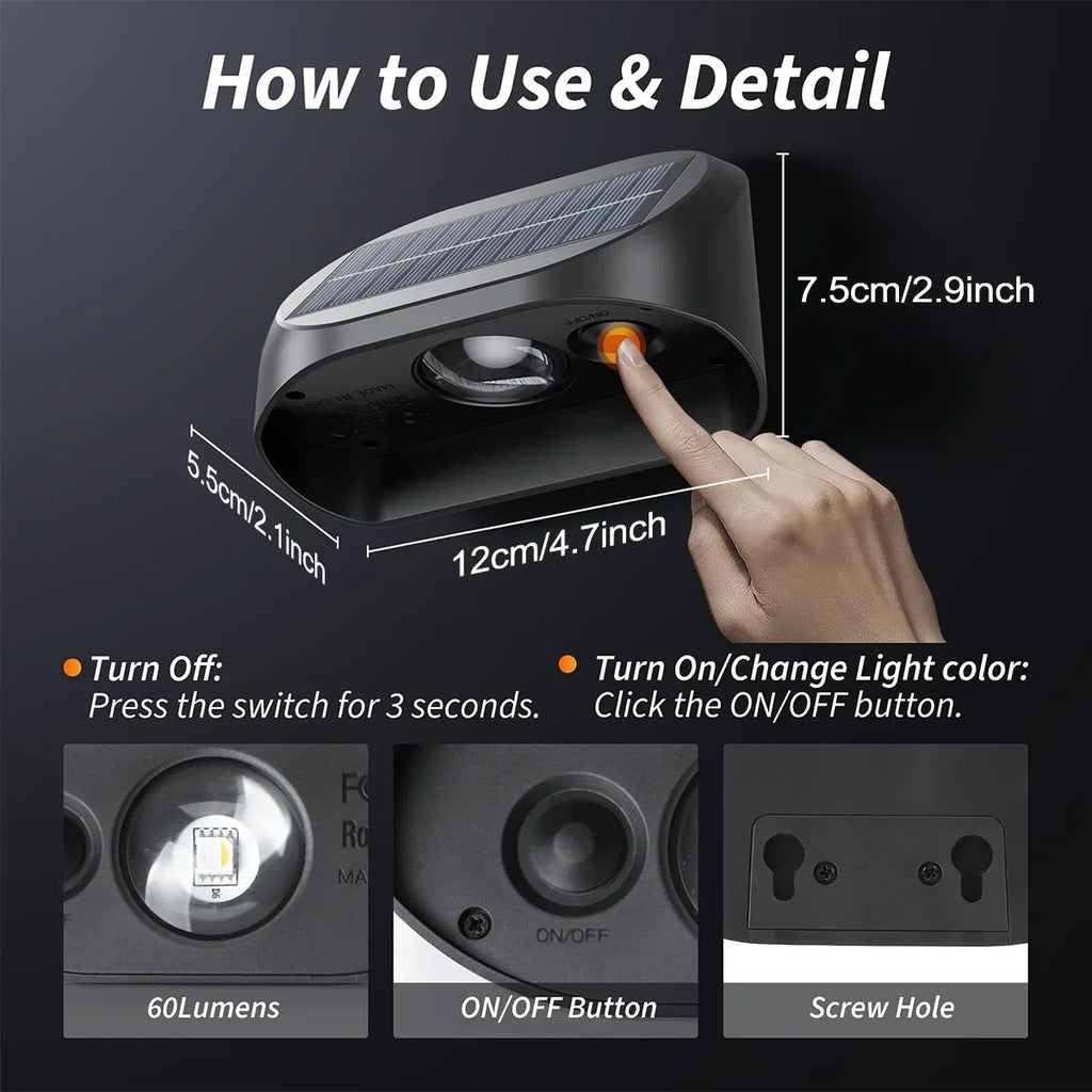 Waterproof solar lamps for outdoor lighting dusk to dawn - view 4
