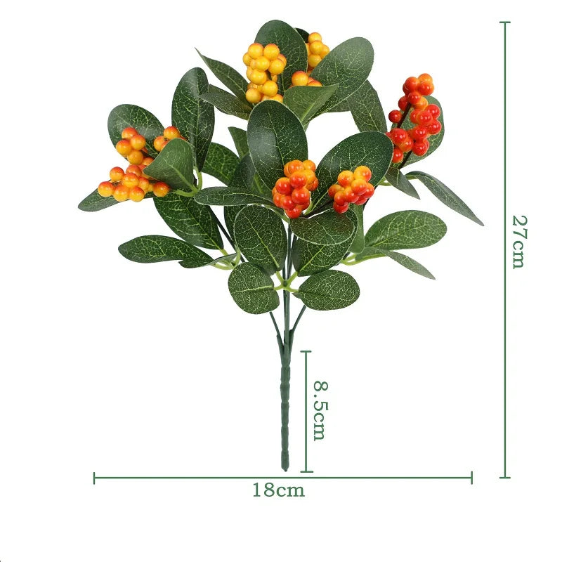 Artificial plants decorative bouquet for wedding and garden - AL91 Red Yellow