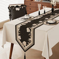 Vintage beige table runner flowers style country - 30x120cm