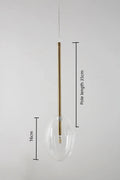 Transparent glass pendant light in the shape of decorative water drop - 1 Head