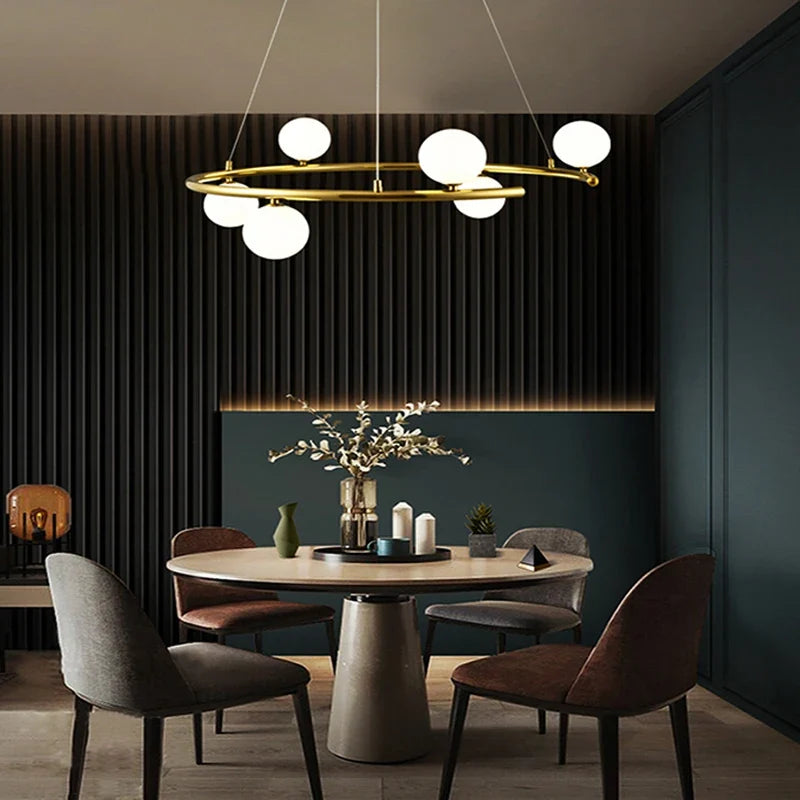 Creative chandelier in iron and glass for elegant decoration