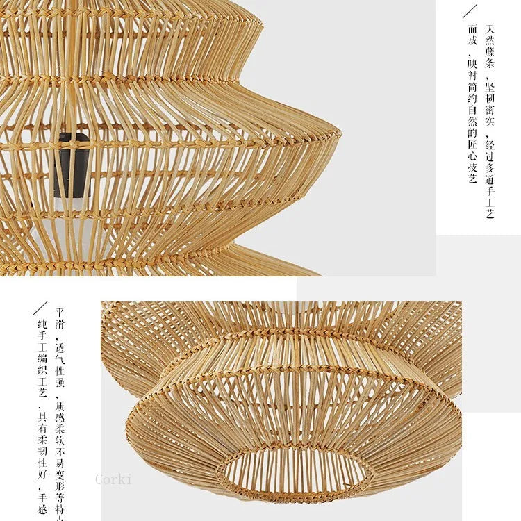 Chinese rattan pendant light for interior decoration - view 10