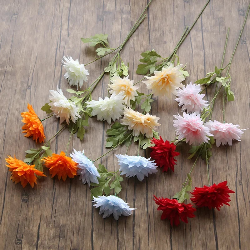 Set of 4 artificial decorative silk dahlia branches - view 2