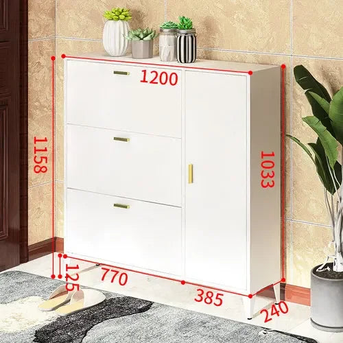 Open shoe cabinet for aesthetic and practical storage - White