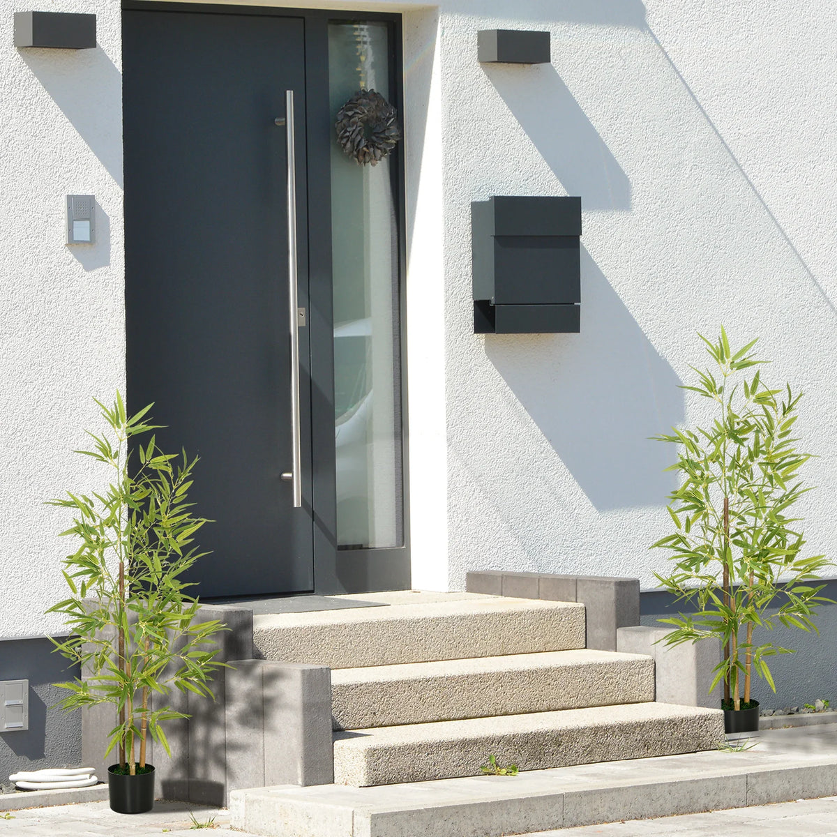 2 artificial plants with pot and 498 leaves - view 4