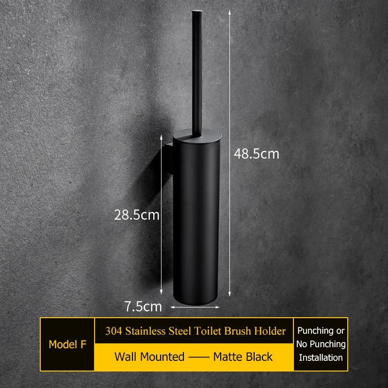 Durable stainless steel wall brush holder without perforation - Fixation murale F