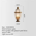 Classic brass garden lamp exterior retro waterproof lighting - H48cm / 110V