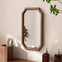 Vintage solid wood mirror for waterproof and rustproof make-up