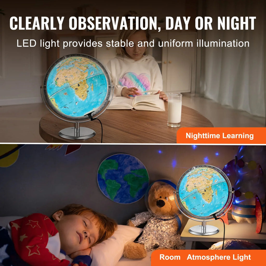 VEVOR Educational Globe 10in/254mm Interactive AR World Globe LED Night Lighting,  AR APP Compatible with Android or iOS Devices - view 5