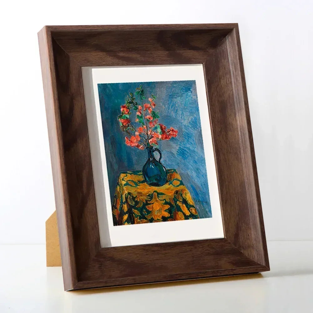 Elegant vintage wooden picture frame for wall and table decoration - Dark Wood / 10 pouces