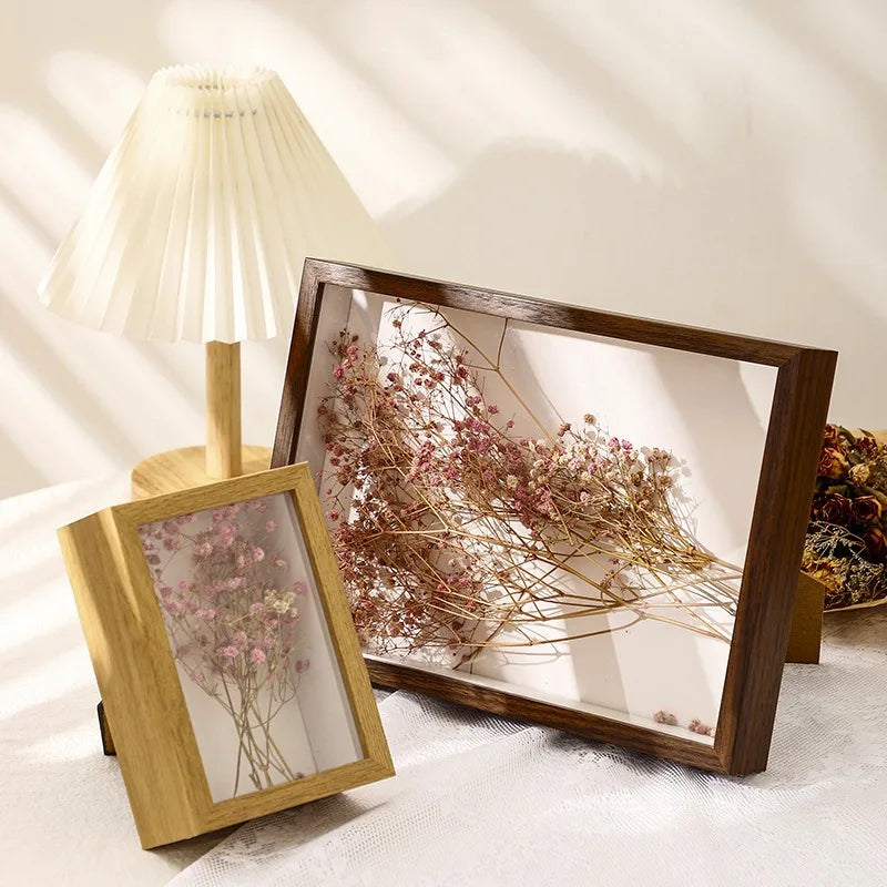 Transparent floating photo frame with decorative and artisanal dried flowers - view 5