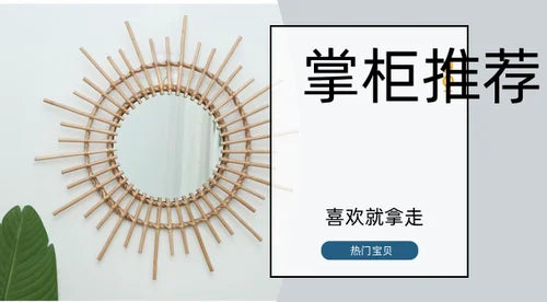Round decorative macrame mirrors for a Nordic style - G 40cm