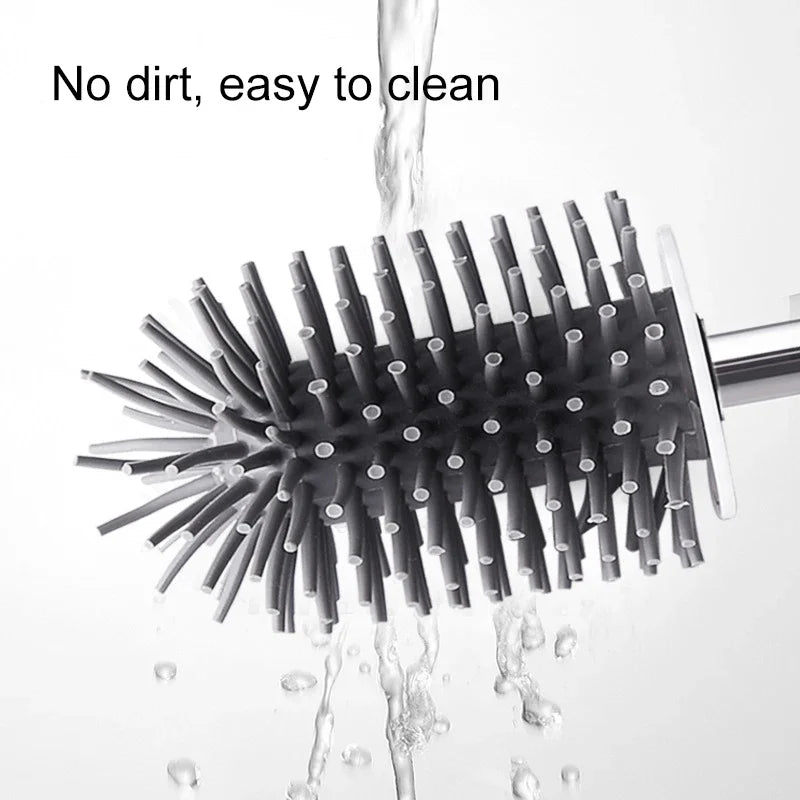Silicone toilet brush with wall or foot support - view 3